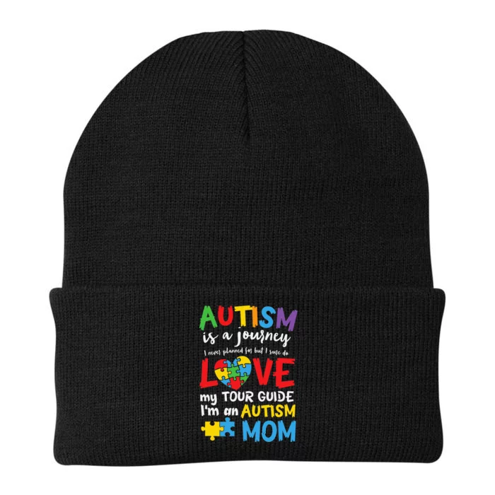 Autism is a Journey I'm an Autism Mom Knit Cap Winter Beanie