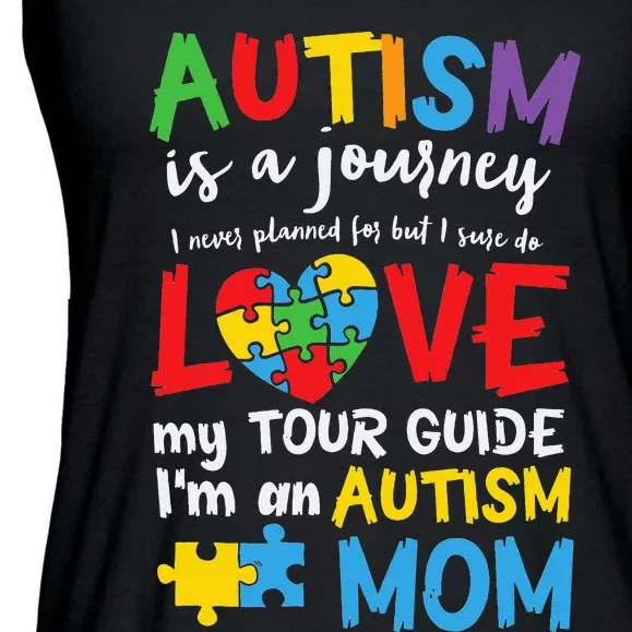 Autism is a Journey I'm an Autism Mom Ladies Essential Flowy Tank