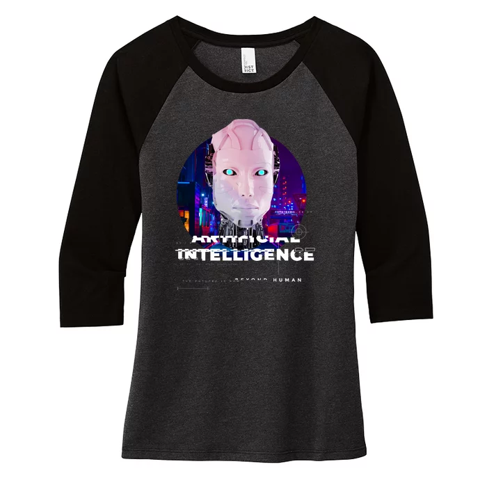 Artificial Intelligence Women's Tri-Blend 3/4-Sleeve Raglan Shirt