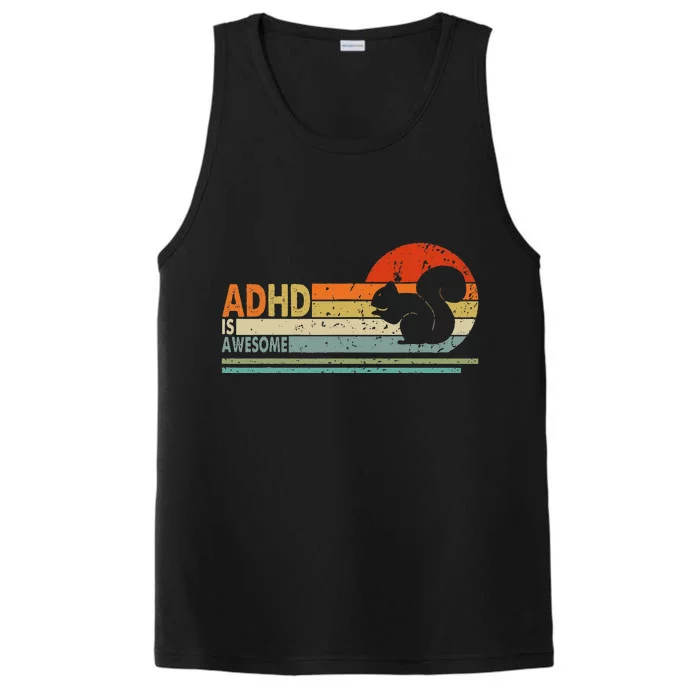 Adhd Is Awesome Cute Squirrel Performance Tank