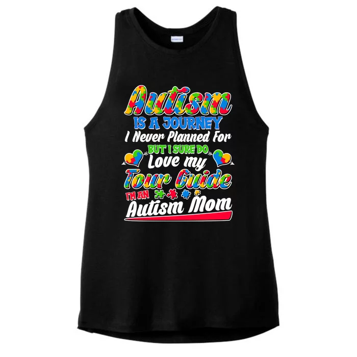 Autism Is A Journey I'm An Autism Mom Ladies Tri-Blend Wicking Tank