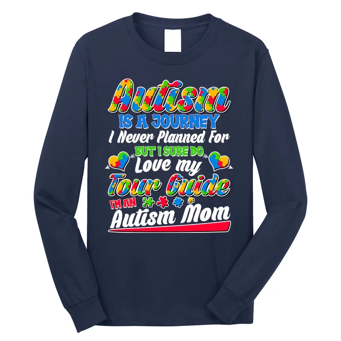 Autism Is A Journey I'm An Autism Mom Long Sleeve Shirt