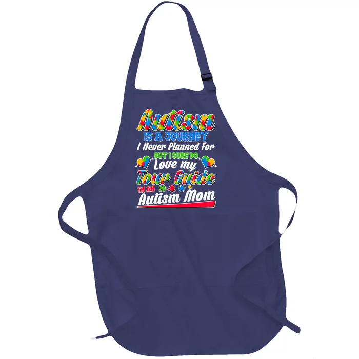 Autism Is A Journey I'm An Autism Mom Full-Length Apron With Pocket