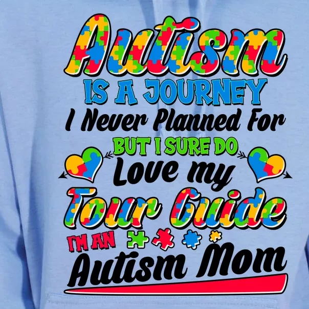 Autism Is A Journey I'm An Autism Mom Unisex Surf Hoodie