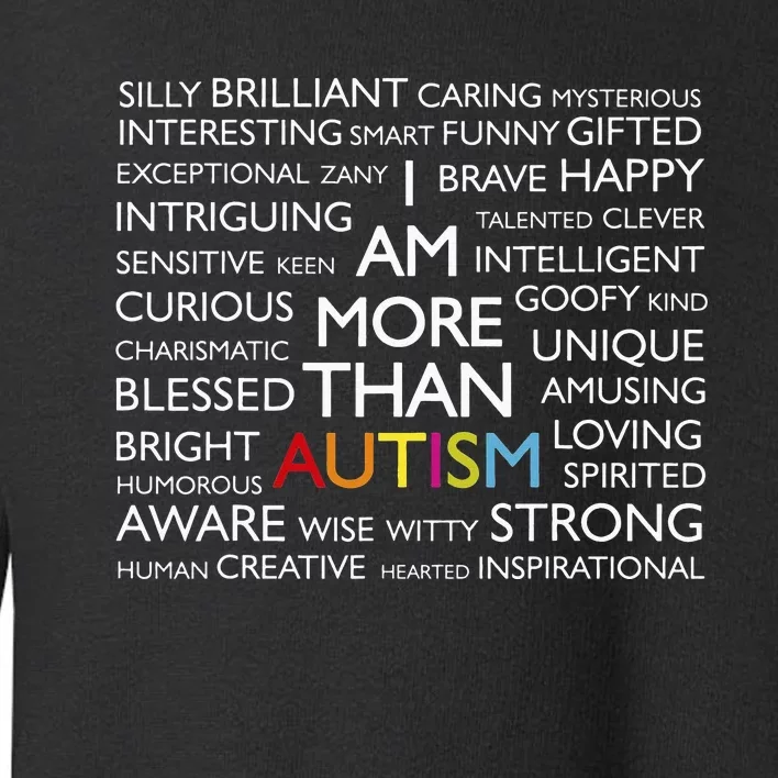 Autism I Am More Than Autism Awareness month Toddler Sweatshirt