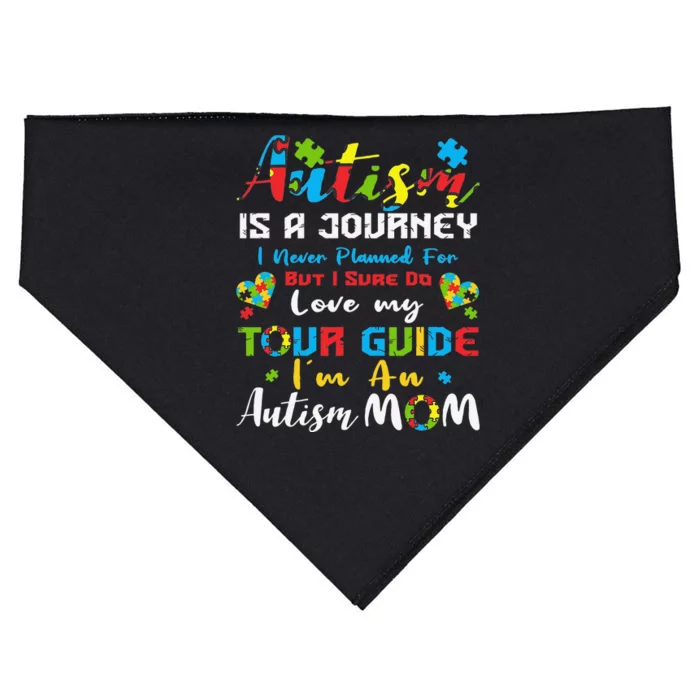 Autism Is A Journey Autism Mom Women Autism Awareness Themed USA-Made Doggie Bandana