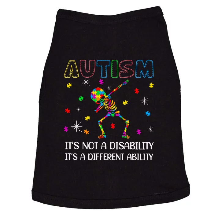 Autism It's A Different Ability Funny Skeleton Puzzle Autism Awareness Doggie Tank