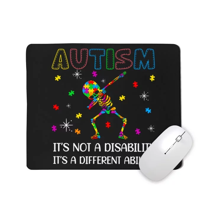 Autism It's A Different Ability Funny Skeleton Puzzle Autism Awareness Mousepad