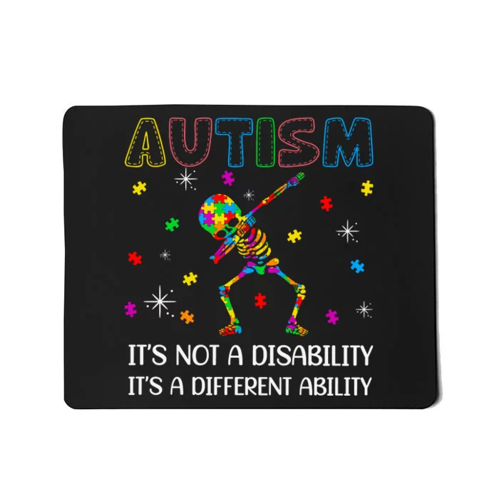 Autism It's A Different Ability Funny Skeleton Puzzle Autism Awareness Mousepad