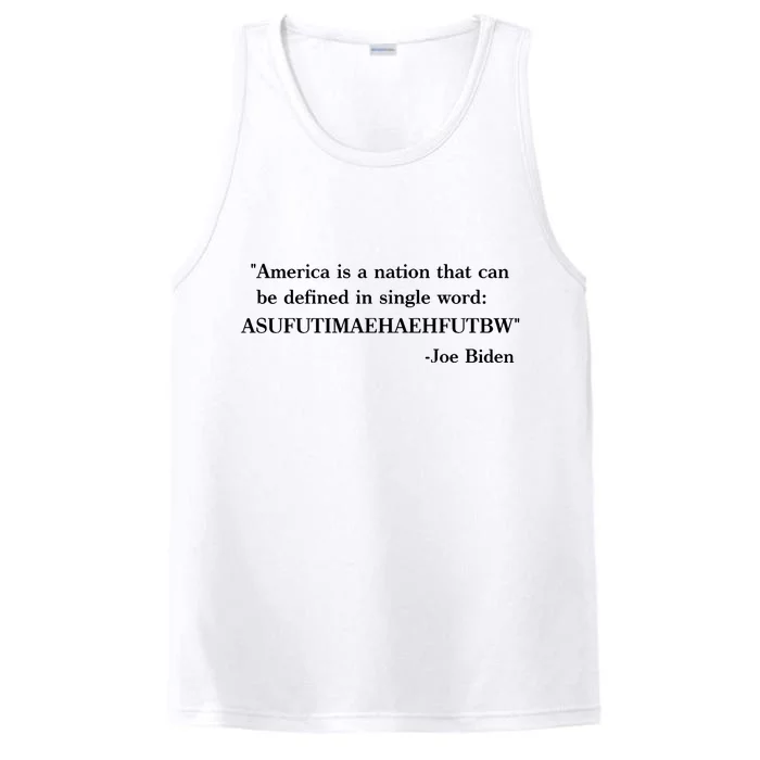 America Is A Nation That Can Be Defined In Single Word Joe Biden Meme Performance Tank