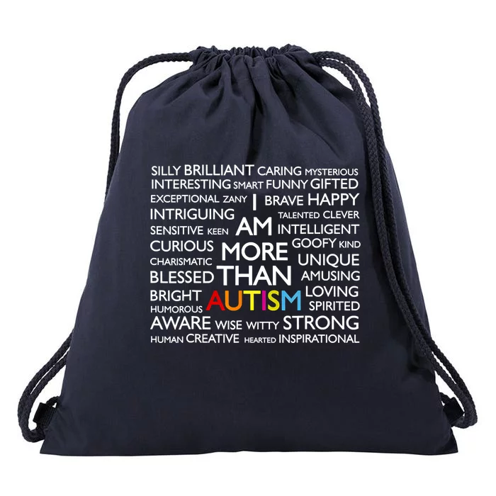 Autism I Am More Than Autism Funny Gift Drawstring Bag