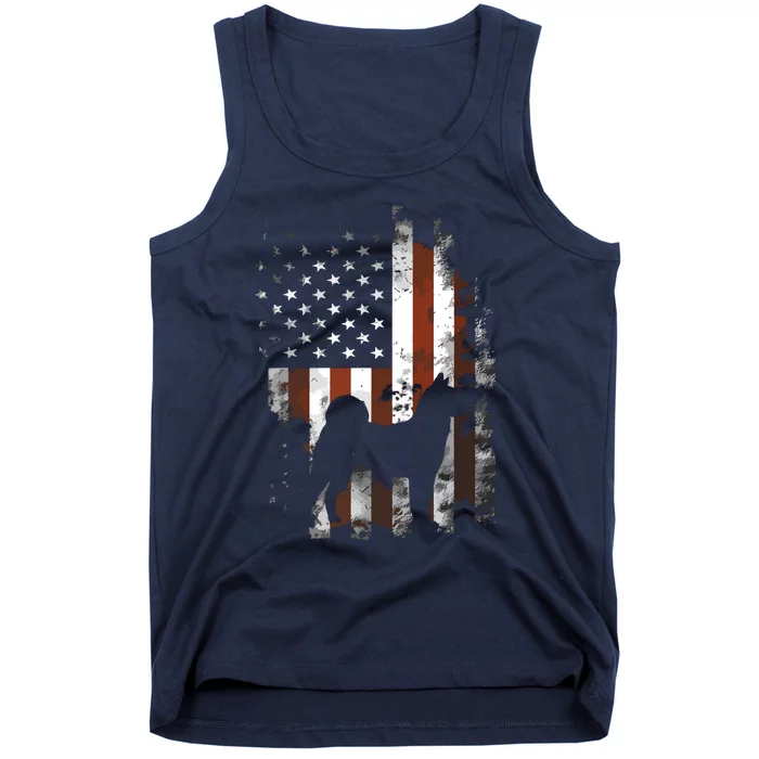 Akita Inu American Flag Patriotic 4th Of July T Tank Top