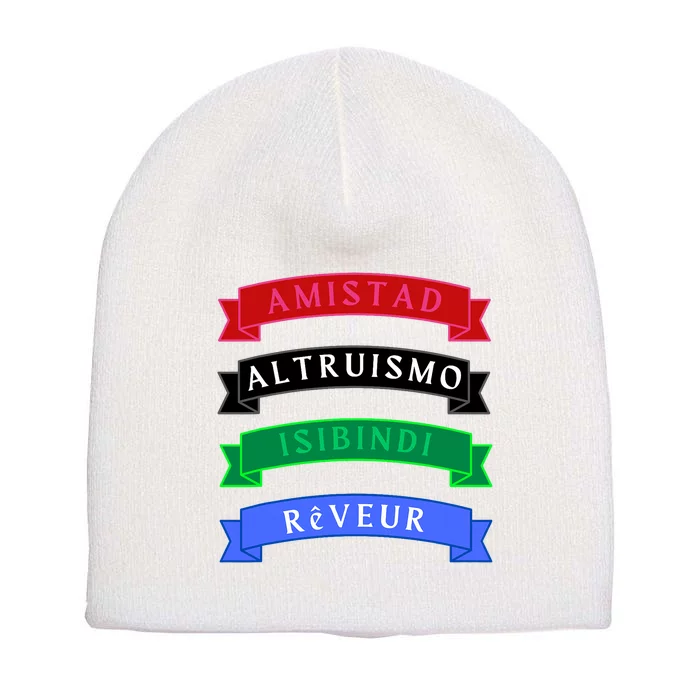 Amistad Isibindi Altruismo Reveur 4 Houses 1 Family Short Acrylic Beanie