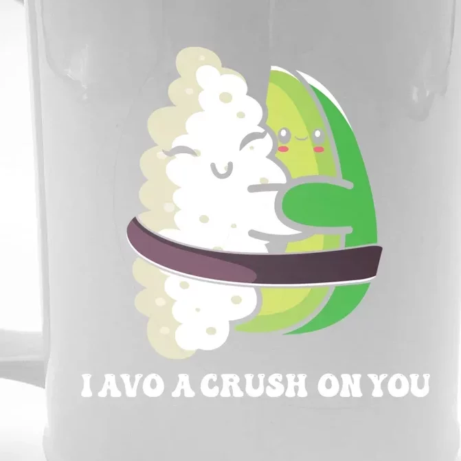 Avocado I Avo Crush On You Funny Sushi Phrase Japan Food Art Great Gift Front & Back Beer Stein