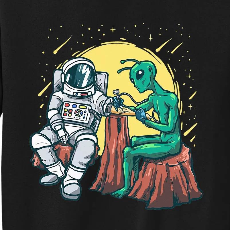 Alien Inking Astronaut Ink Funny Tattoo Artist Tall Sweatshirt