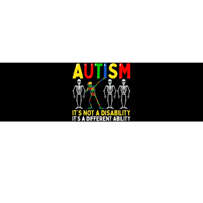 Autism It's A Different Ability Funny Dabbing Skeleton Bumper Sticker