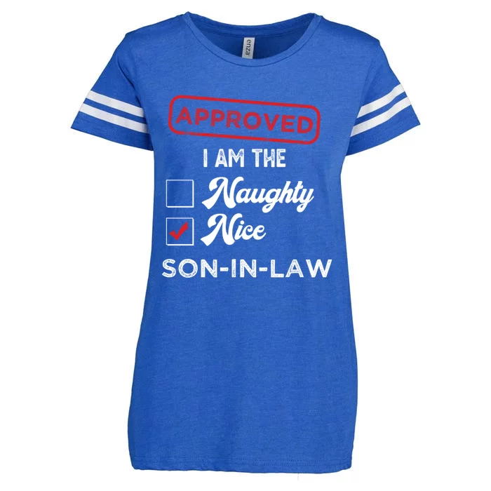 Approved I Am Nice Soninlaw Funny Christmas Xmas Gift Enza Ladies Jersey Football T-Shirt