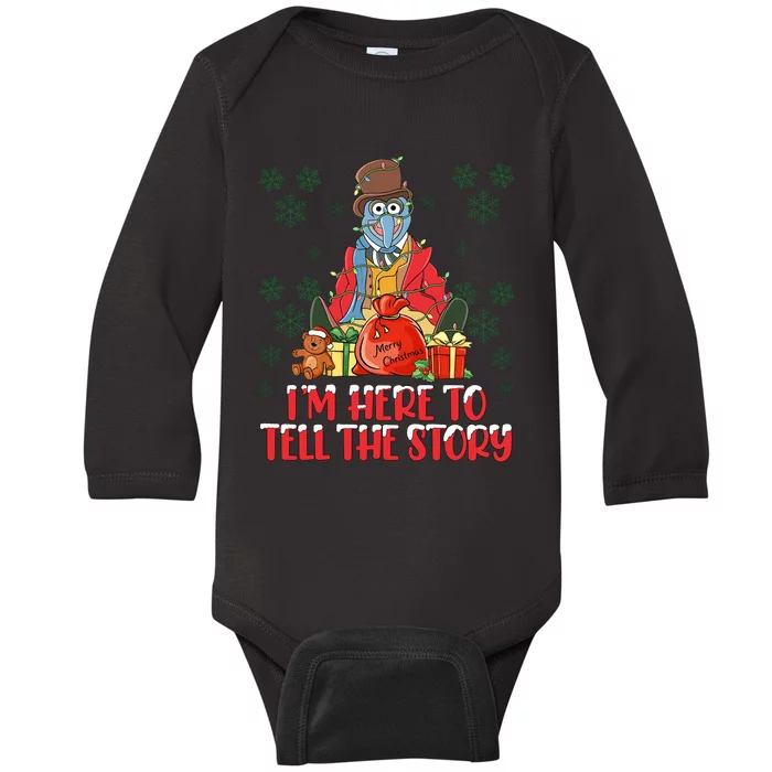 And I Am Here For The Food Muppet Xmas Lights Christmas Holiday Baby Long Sleeve Bodysuit