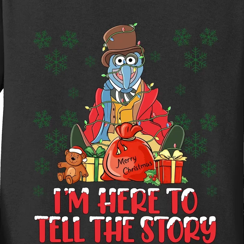 And I Am Here For The Food Muppet Xmas Lights Christmas Holiday Kids Long Sleeve Shirt