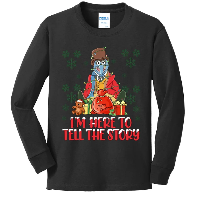 And I Am Here For The Food Muppet Xmas Lights Christmas Holiday Kids Long Sleeve Shirt