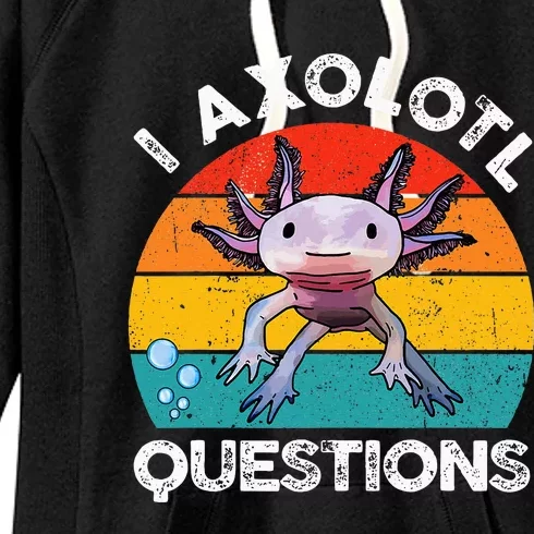 Axolotl I Axolotl Questions Retro Cute Axolotl Women's Fleece Hoodie