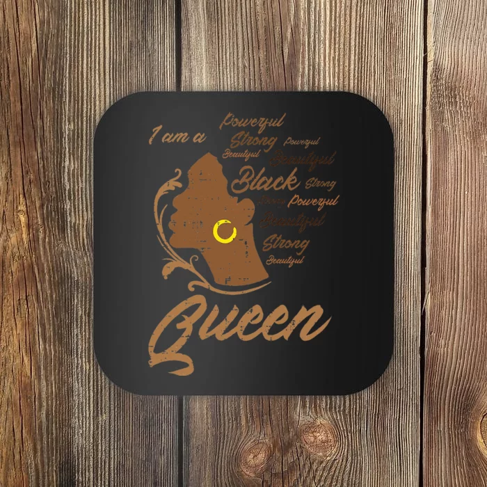 Afro I Am Black History Queen African Pride Coaster