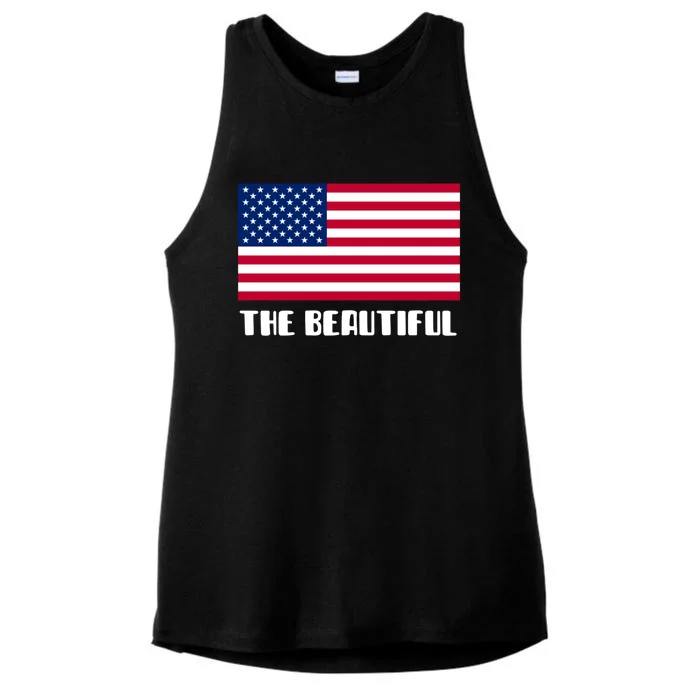 America Is Beautiful Memorial Day Sale Veterans Day July 4th Gift Ladies Tri-Blend Wicking Tank