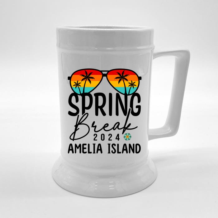 Amelia Island Beach Spring Break 2024 Gift Vacation Funny Gift Front & Back Beer Stein