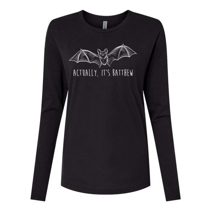 Actually Its Batthew Funny Womens Cotton Relaxed Long Sleeve T-Shirt