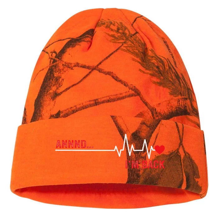 And IM Back Ekg Heartbeat For Cardiologist Heart Survivor Kati - 12in Camo Beanie