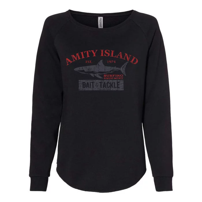 Amity Island Bait And Tackle Retro Fishing Womens California Wash Sweatshirt