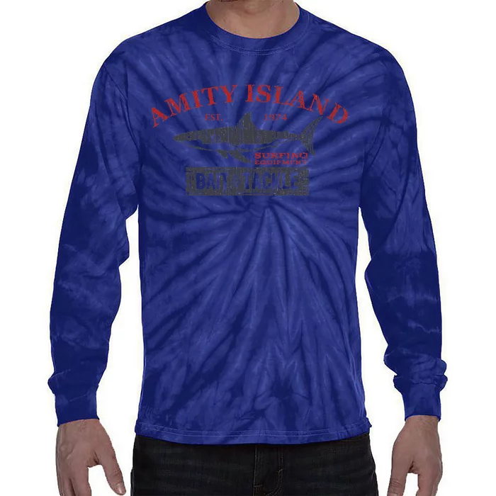 Amity Island Bait And Tackle Retro Fishing Tie-Dye Long Sleeve Shirt