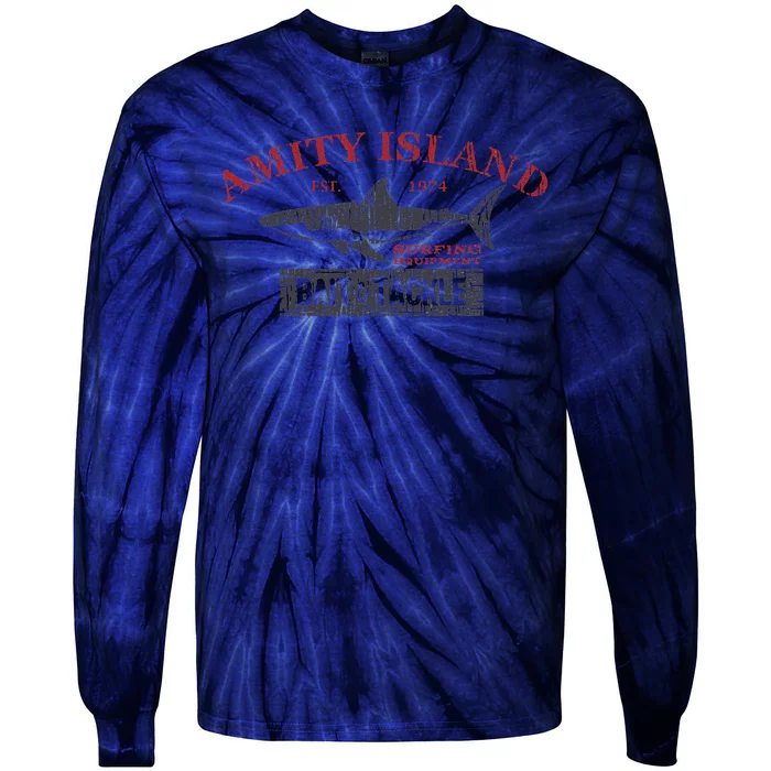 Amity Island Bait And Tackle Retro Fishing Tie-Dye Long Sleeve Shirt