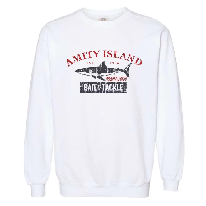 Amity Island Bait And Tackle Retro Fishing Garment-Dyed Sweatshirt