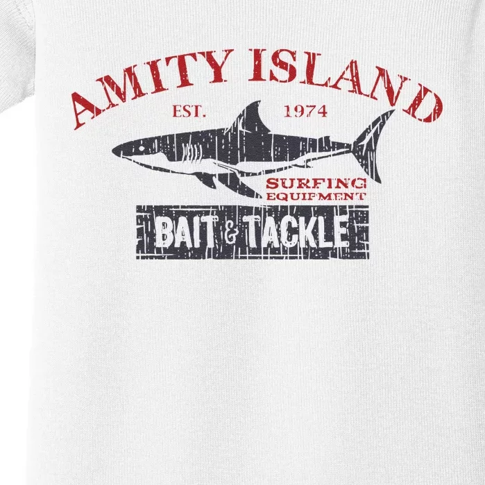 Amity Island Bait And Tackle Retro Fishing Baby Bodysuit