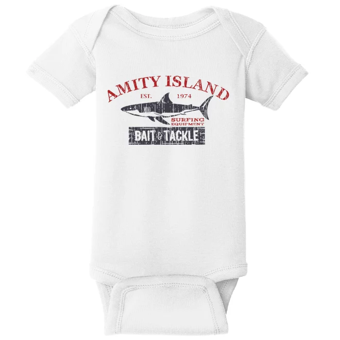 Amity Island Bait And Tackle Retro Fishing Baby Bodysuit