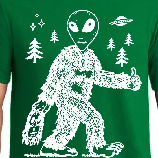 Alien In Bigfoot Costume Pajama Set