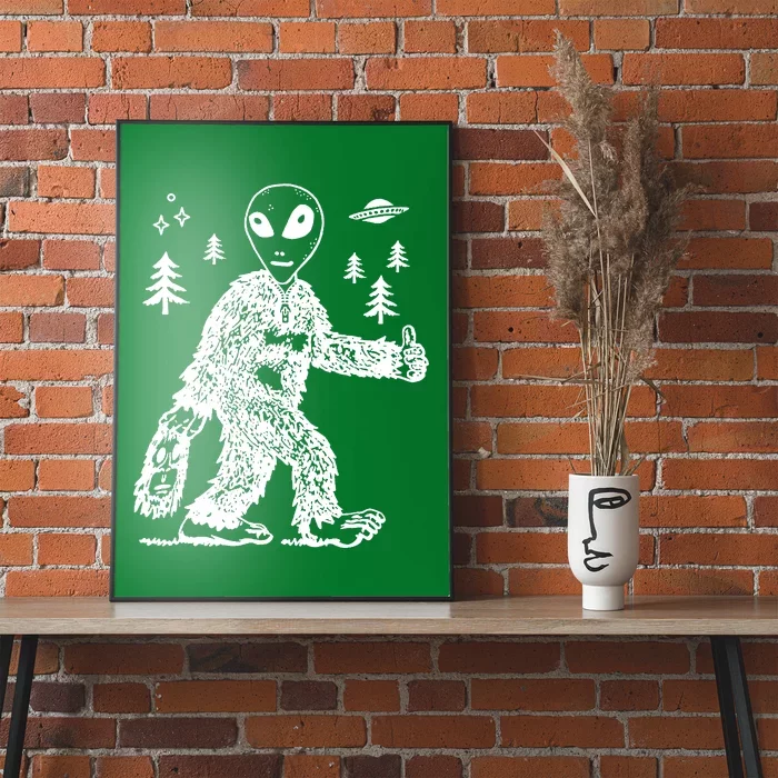 Alien In Bigfoot Costume Poster