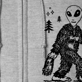 Alien In Bigfoot Costume Full Zip Hoodie