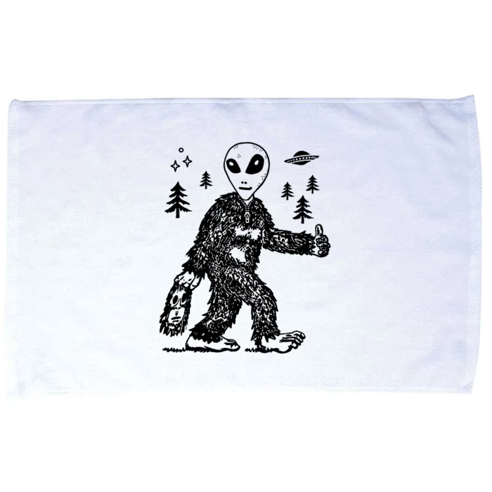 Alien In Bigfoot Costume Microfiber Hand Towel