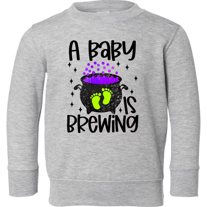 A Is Brewing Birth Announcet Shower Pregnancy Great Gift Toddler Sweatshirt