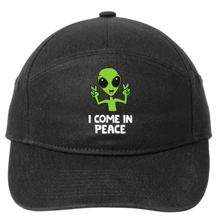 Alien I Come In Peace Space Rave EDM Music Alien 7-Panel Snapback Hat