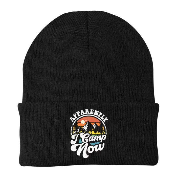 Apparently I Camp Now Funny Camping Hiking Camper RV Gift Knit Cap Winter Beanie