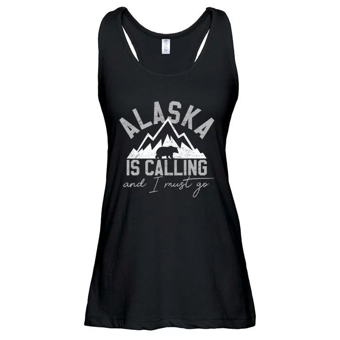 Alaska Is Calling And I Must Go Traveler Gift Ladies Essential Flowy Tank