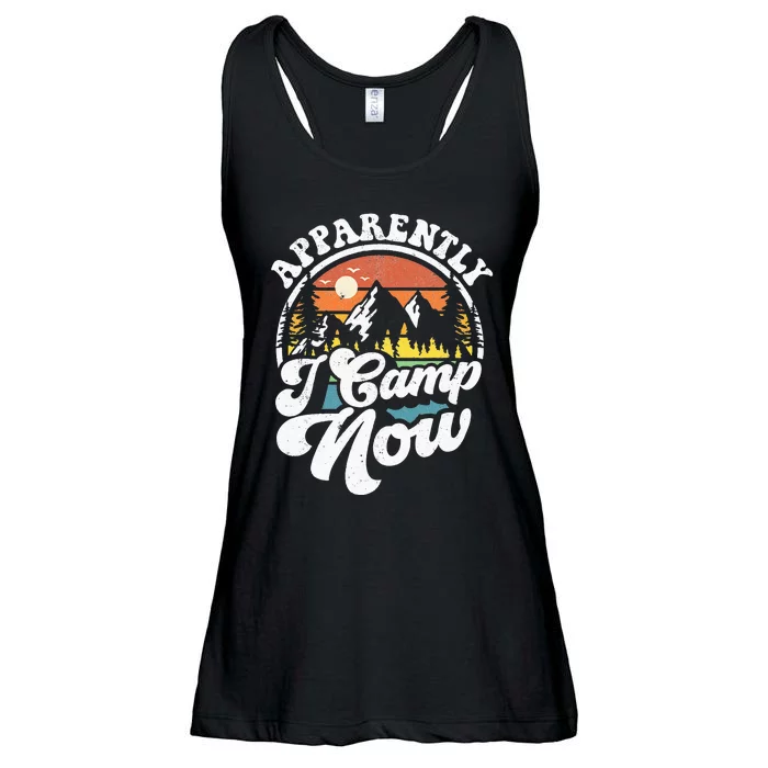 Apparently I Camp Now Funny Camping Hiking Camper RV Gift Ladies Essential Flowy Tank