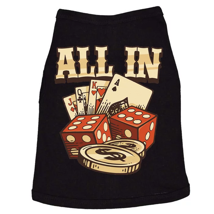 All In Card Game Playing Cards Poker Player Gambling Casino Doggie Tank