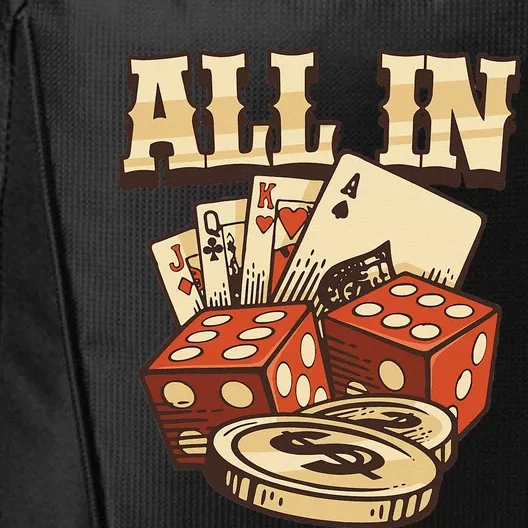 All In Card Game Playing Cards Poker Player Gambling Casino City Backpack