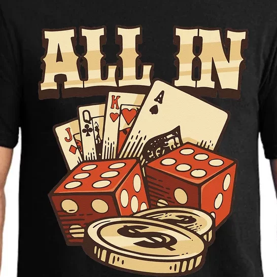 All In Card Game Playing Cards Poker Player Gambling Casino Pajama Set