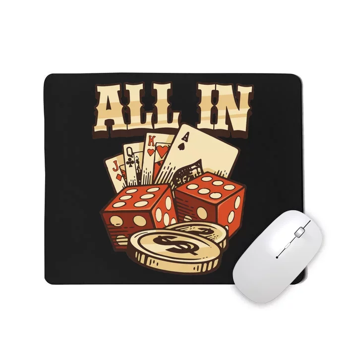 All In Card Game Playing Cards Poker Player Gambling Casino Mousepad