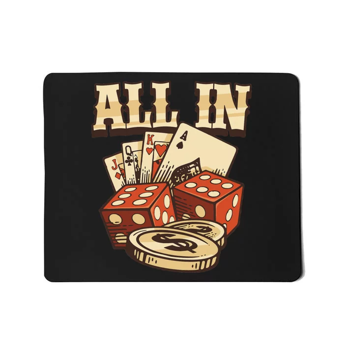 All In Card Game Playing Cards Poker Player Gambling Casino Mousepad